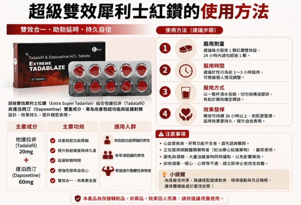 超級雙效犀利士紅鑽的使用方法