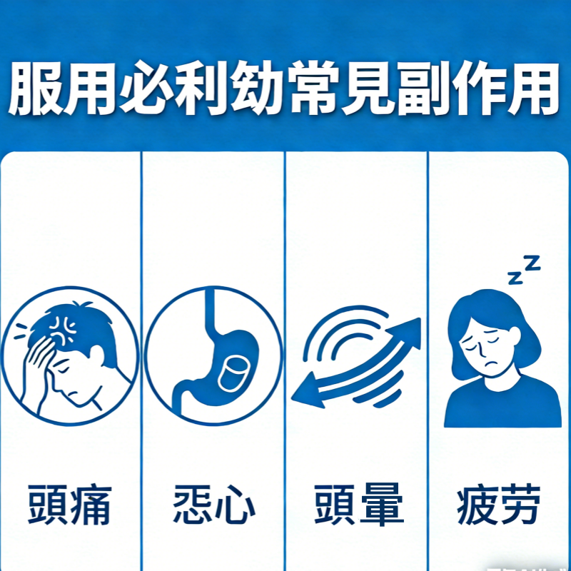 必利勁常見副作用