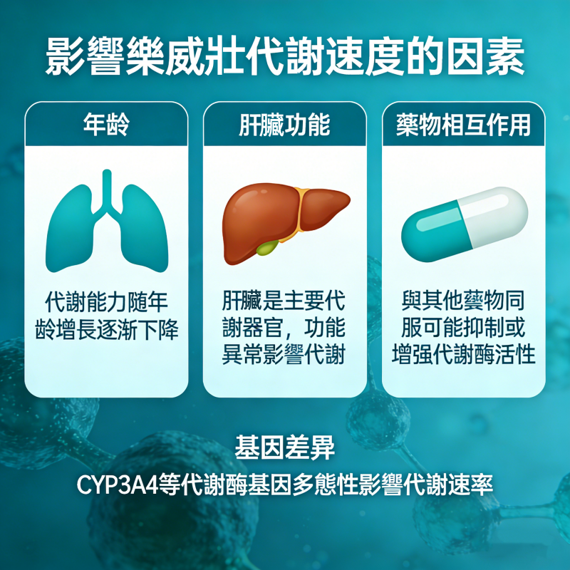 影響樂威壯代謝速度的原因