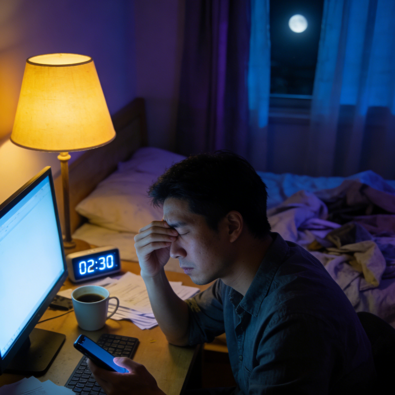 熬夜、作息紊亂 