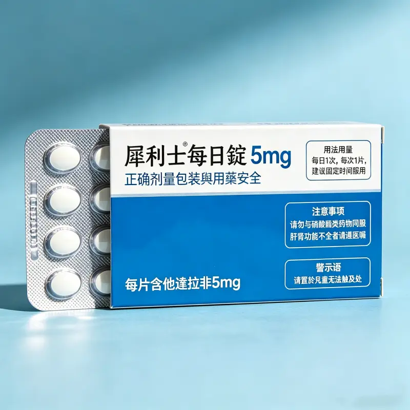 犀利士每日錠 5mg 正確劑量包裝與用藥安全標示