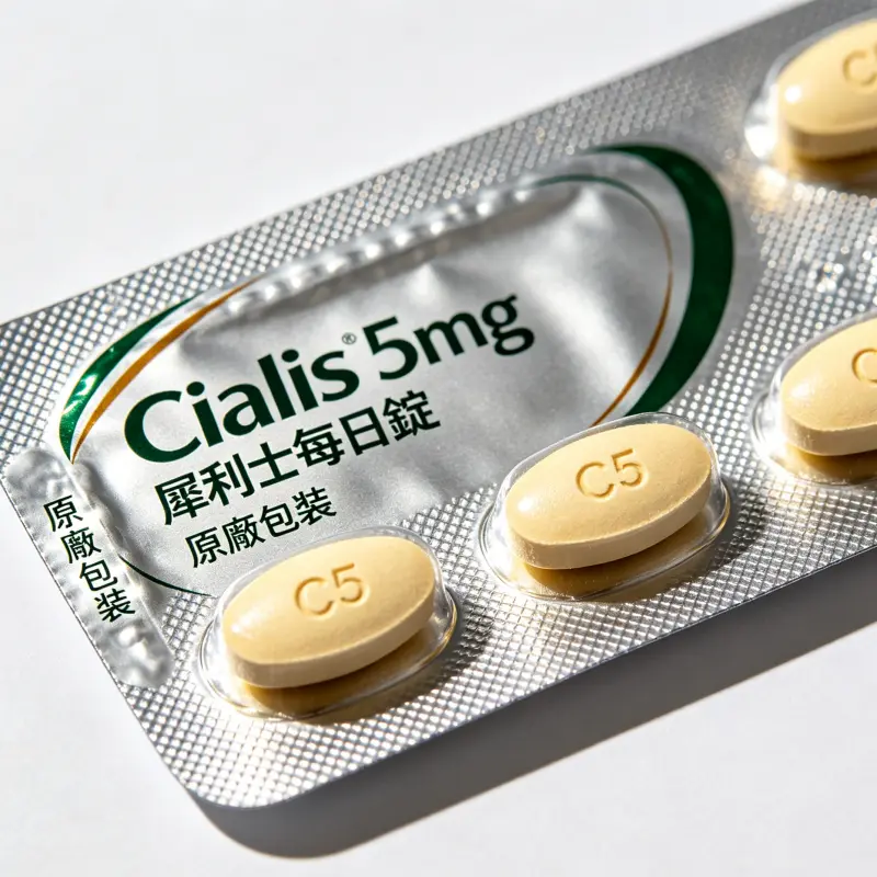 犀利士每日錠 Cialis 5mg 原廠包裝外觀與藥錠