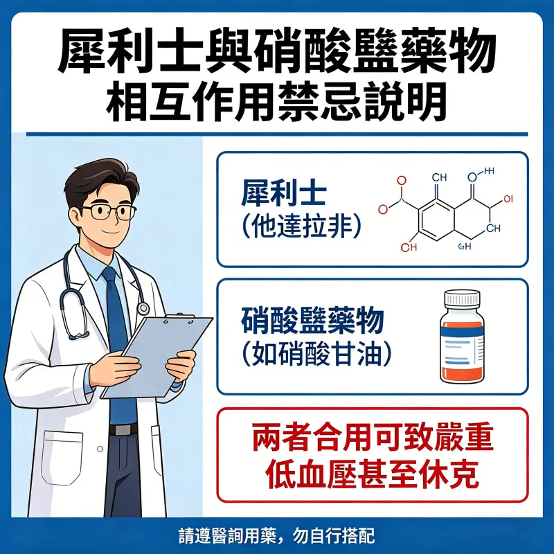 專業醫師說明犀利士與硝酸鹽藥物的相互作用禁忌