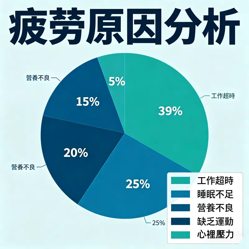 男性常見疲勞原因分析圖表