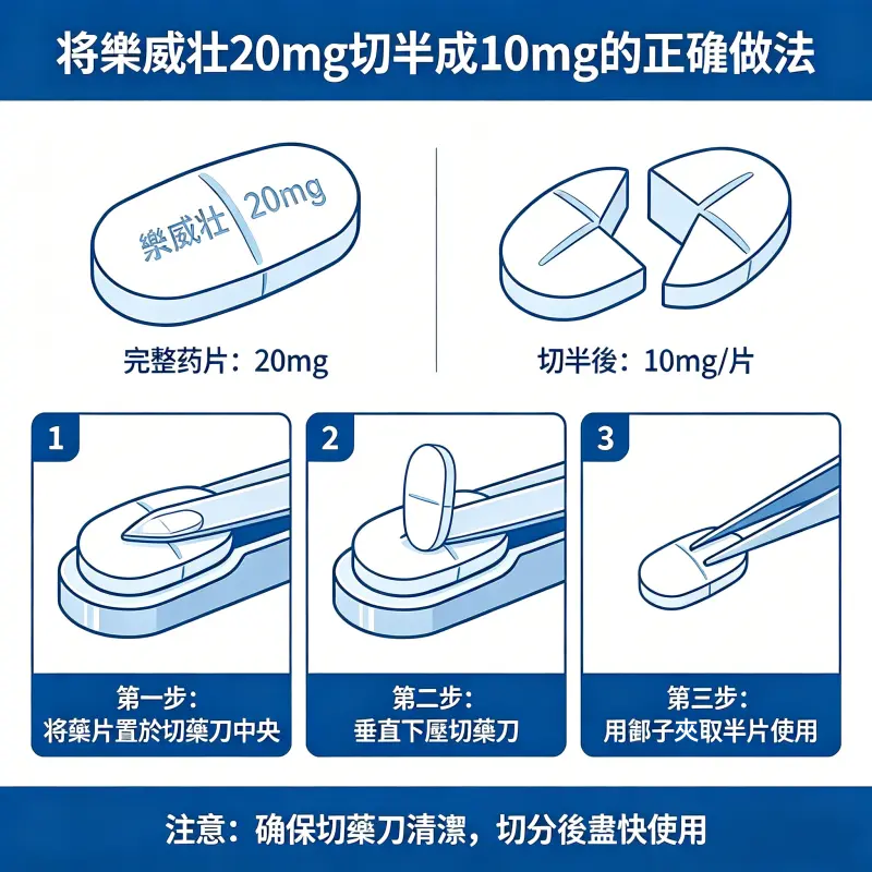 將樂威壯 20mg 切半成 10mg 的正確做法