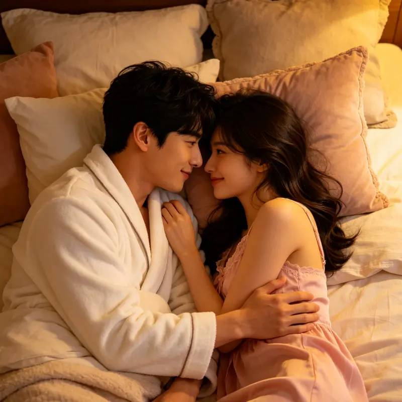 情侶在床上進行親密溝通以建立性自信