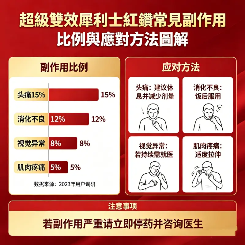 超級雙效犀利士紅鑽常見副作用比例與應對方法圖解