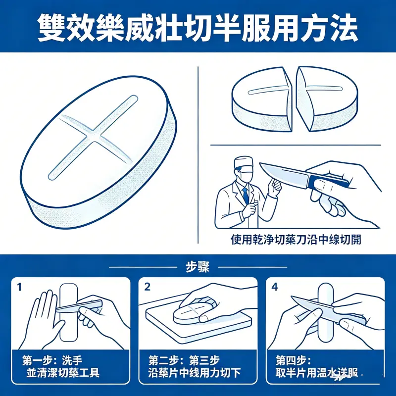藥師展示雙效樂威壯切半服用方法