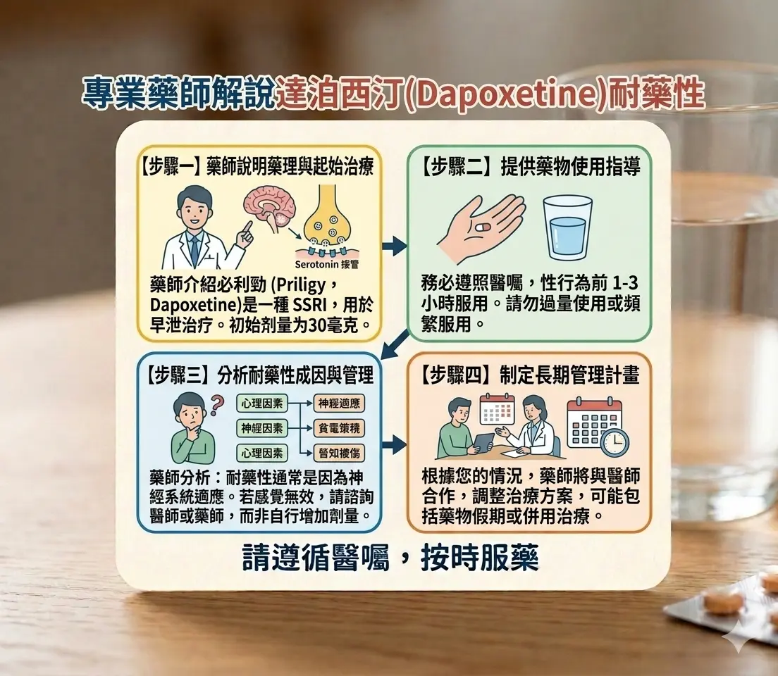 專業藥師解說達泊西汀(Dapoxetine)耐藥性真相