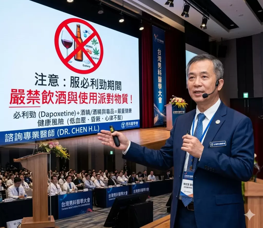 男性醫學專家呼籲服必利勁期間嚴禁飲酒與使用派對物質
