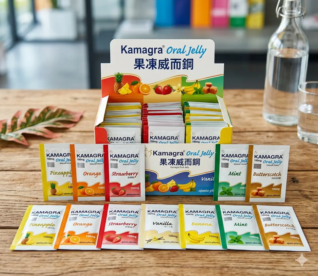 Kamagra 果凍威而鋼多種水果口味包裝展
