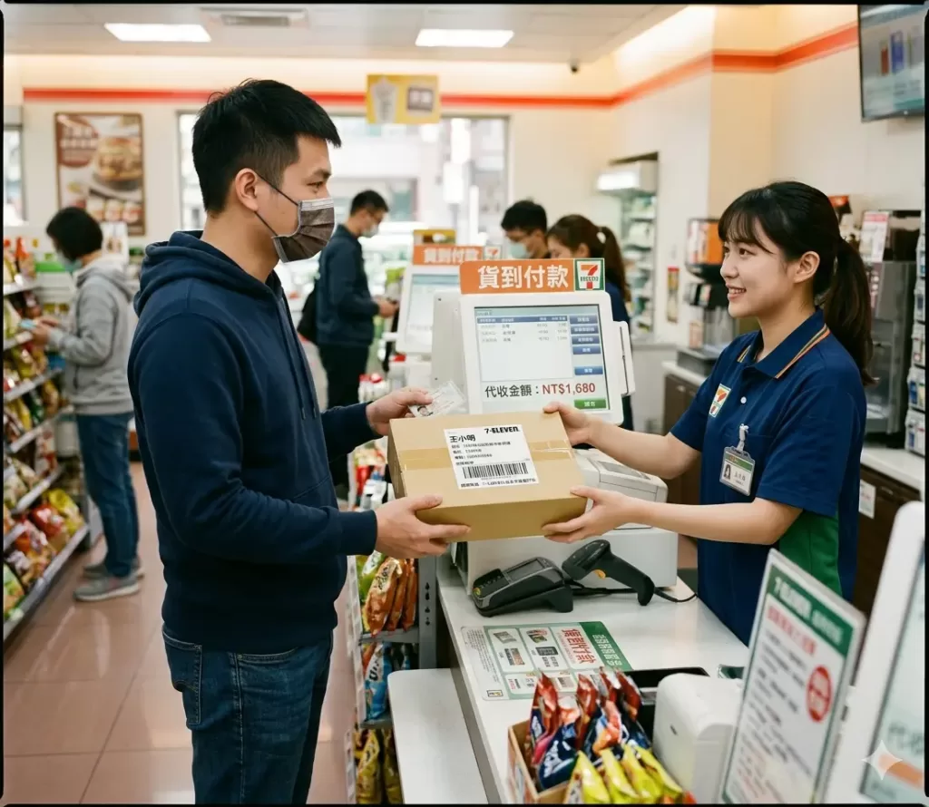雙效威而鋼藍鑽超商貨到付款隱私包裝出貨示意圖