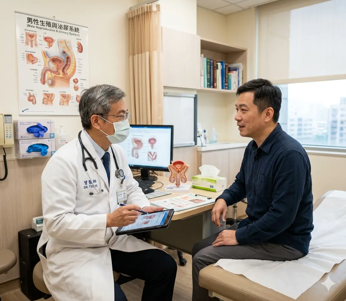 泌尿科醫師進行男性性健康諮詢與生理評估