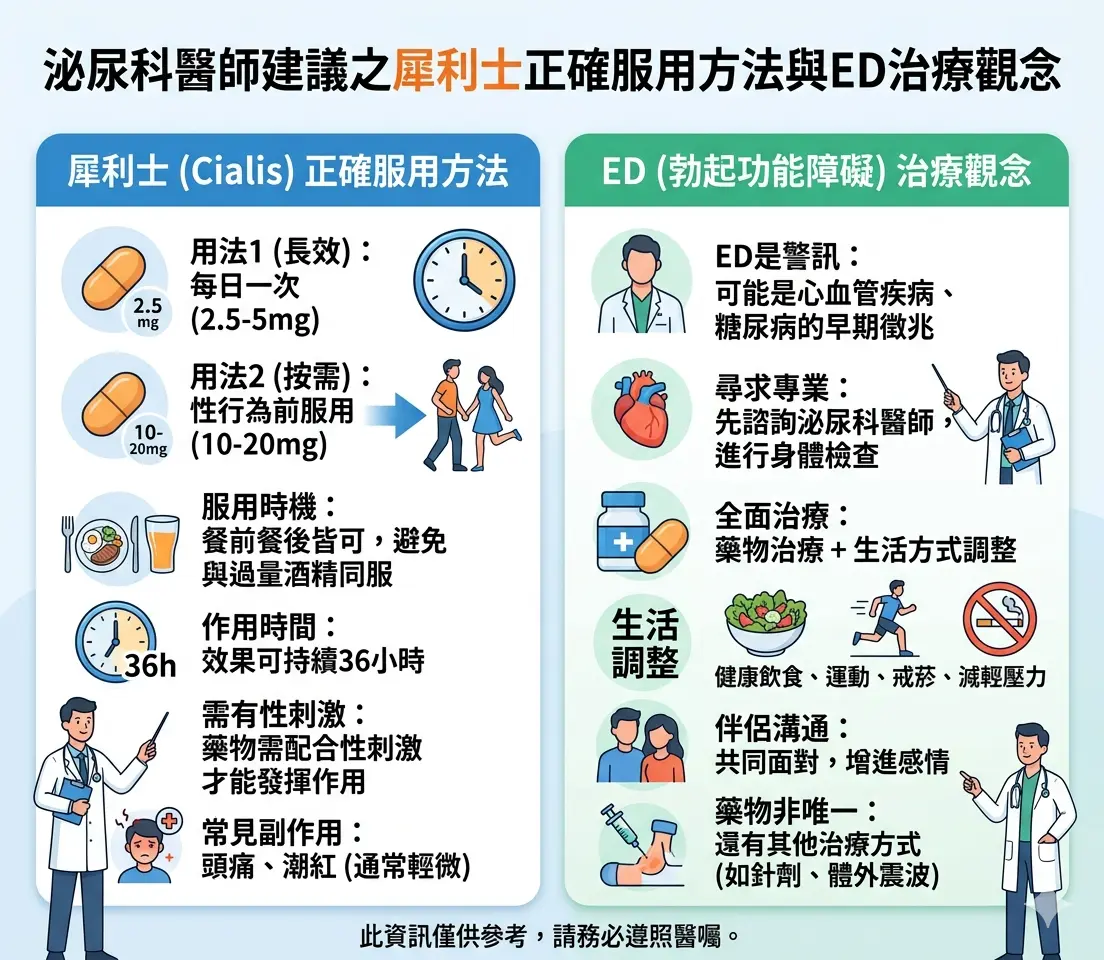 泌尿科醫師建議之犀利士正確服用方法與ED治療觀念