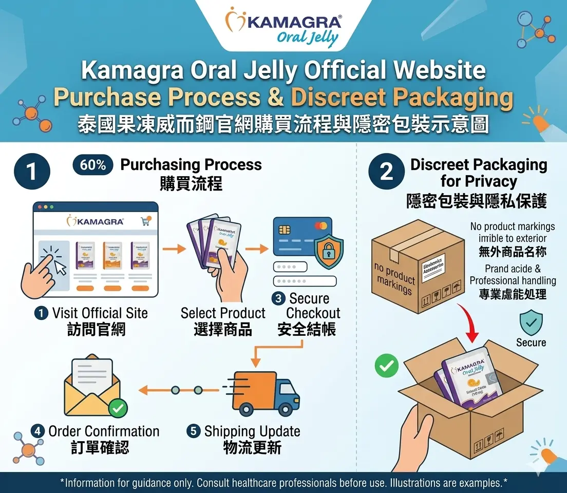 泰國果凍威而鋼官網購買流程與隱密包裝示意圖"