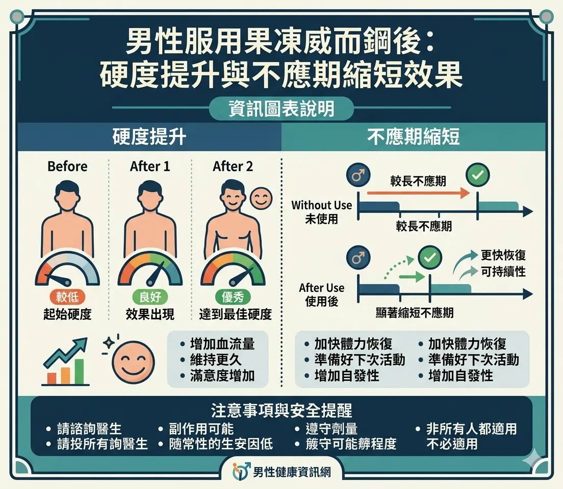 男性服用果凍威而鋼後硬度提升與不應期縮短效果