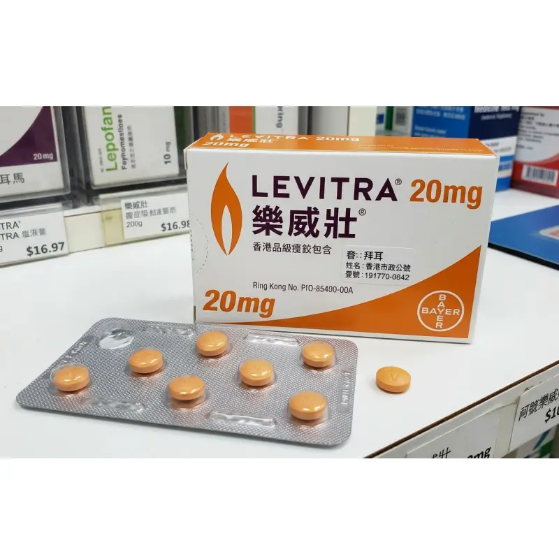 香港藥局常見的原廠樂威壯 20mg 實拍展示