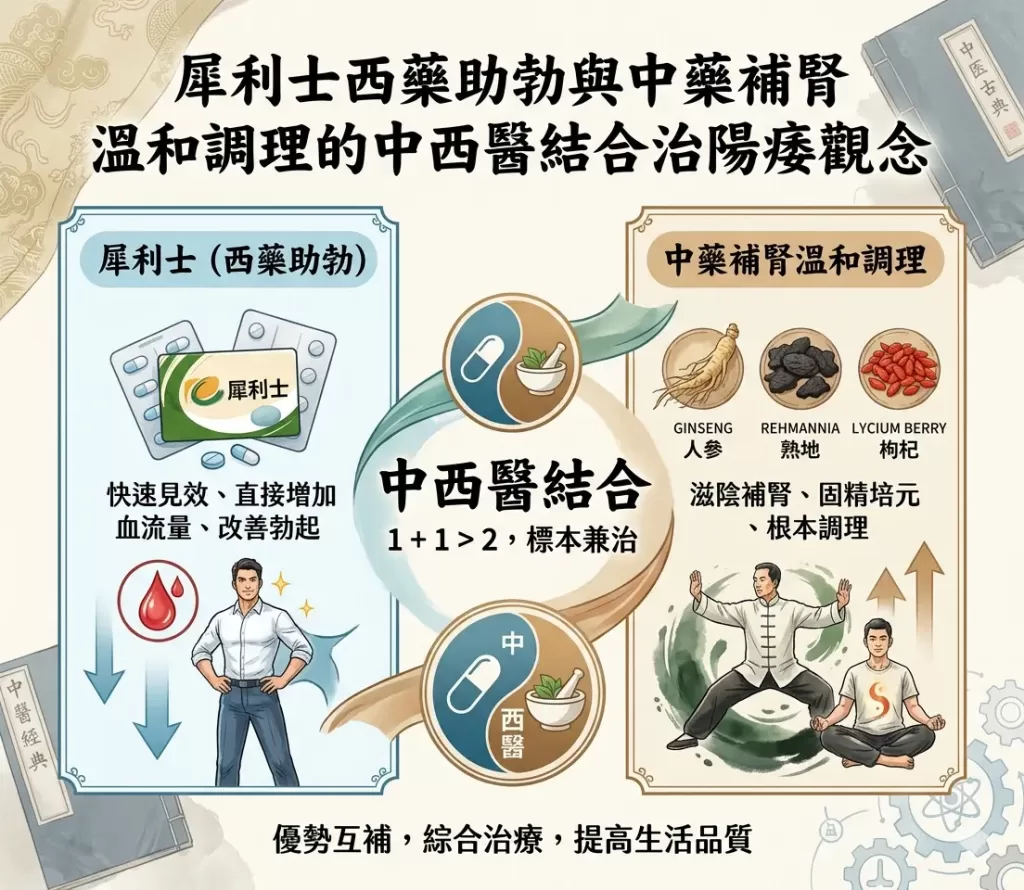 犀利士西藥助勃與中藥補腎溫和調理的中西醫結合治陽痿觀念