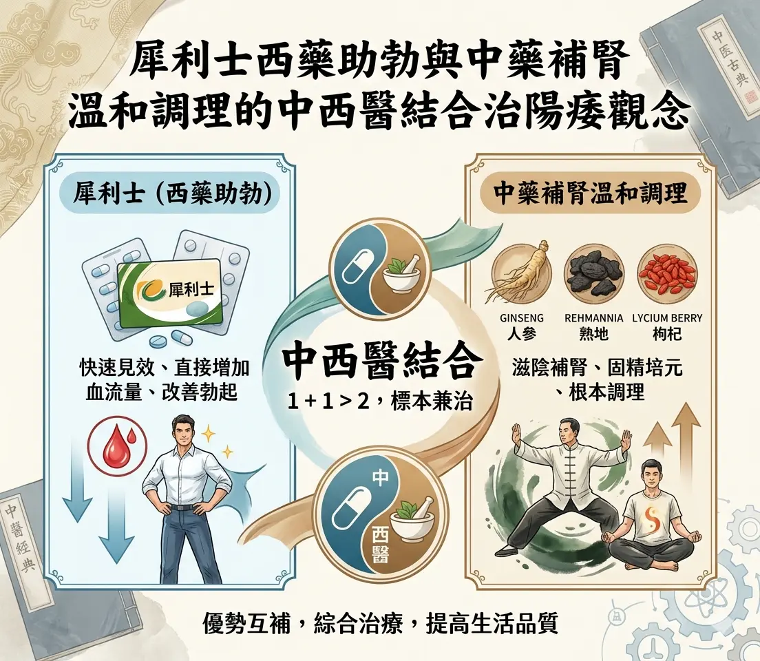 犀利士西藥助勃與中藥補腎溫和調理的中西醫結合治陽痿觀念