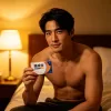 男生服用樂威壯後提升硬度與自信的示意圖