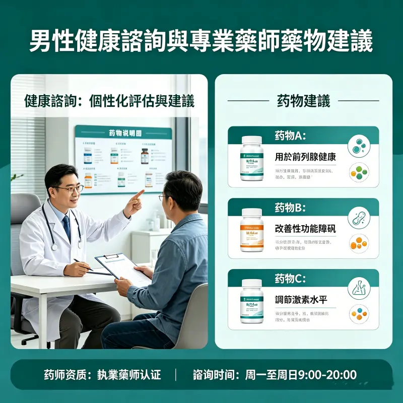 男性健康諮詢與專業藥師藥物建議