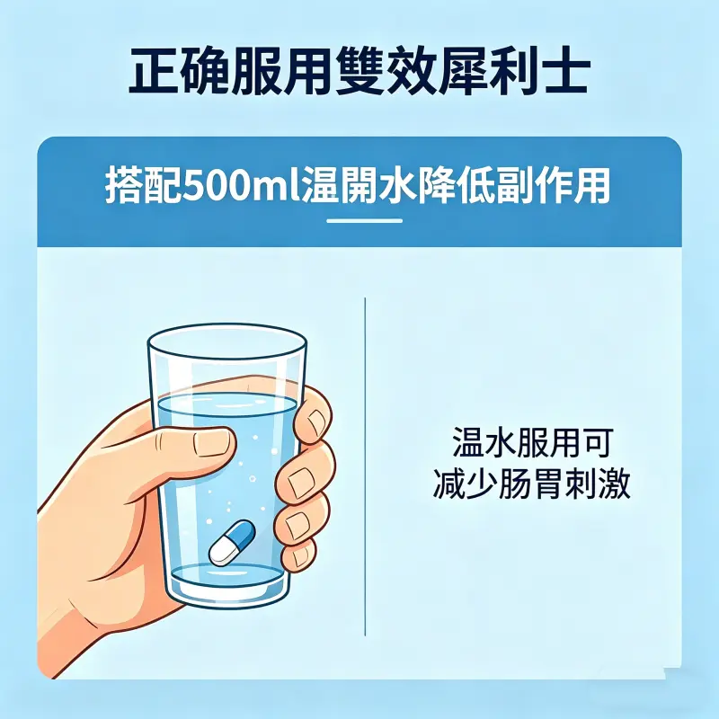 正確服用雙效犀利士：搭配500ml溫開水降低副作用