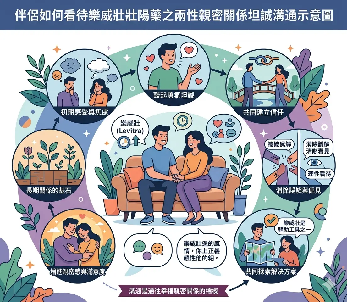 伴侶如何看待樂威壯壯陽藥之兩性親密關係坦誠溝通示意圖