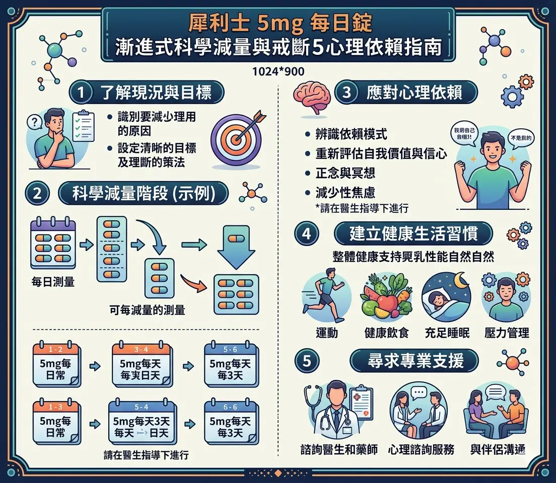 透過犀利士5mg每日錠進行漸進式科學減量與戒斷心理依賴之指南