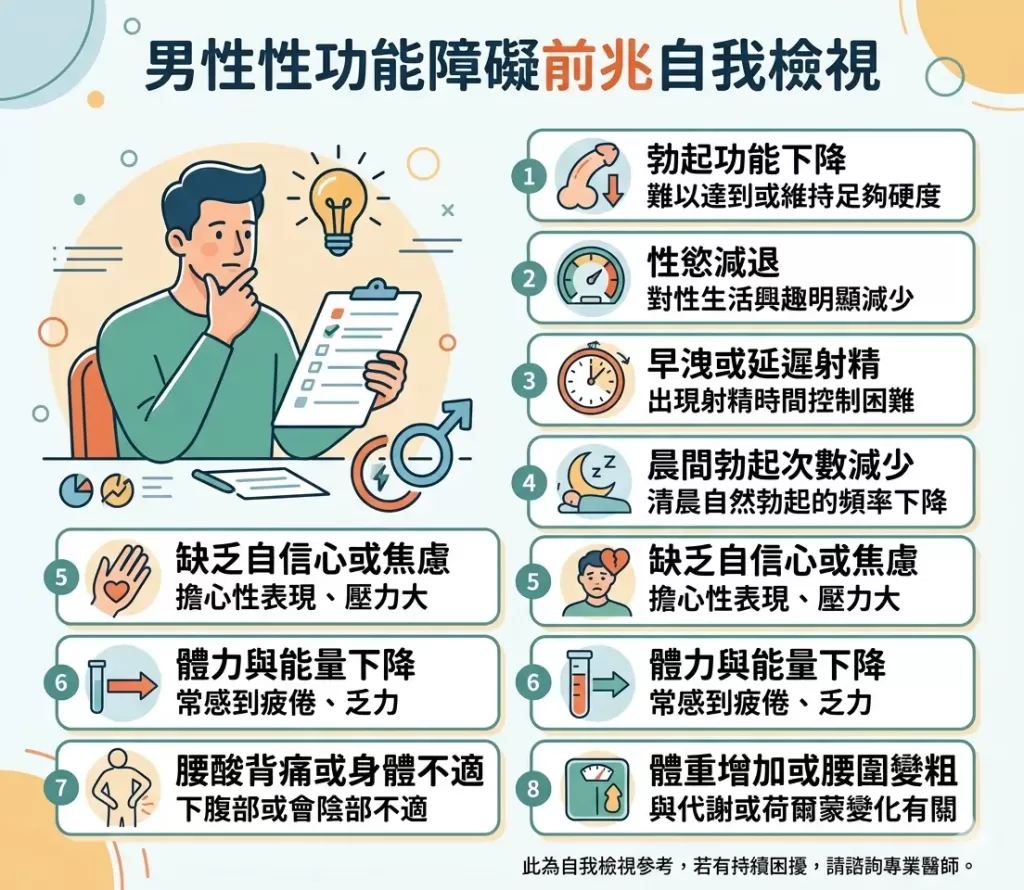 男性性功能障礙前兆自我檢視