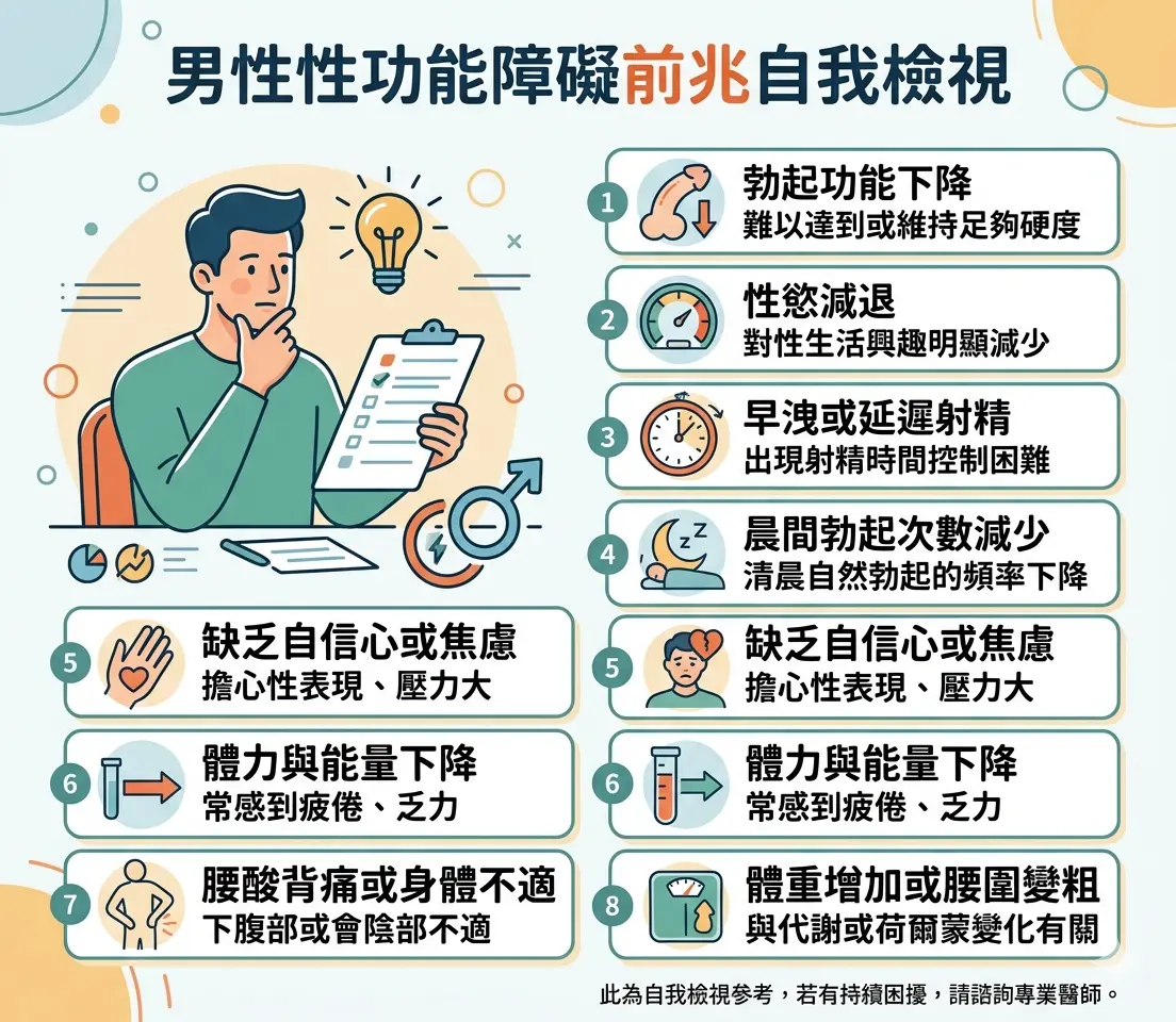 男性性功能障礙前兆自我檢視