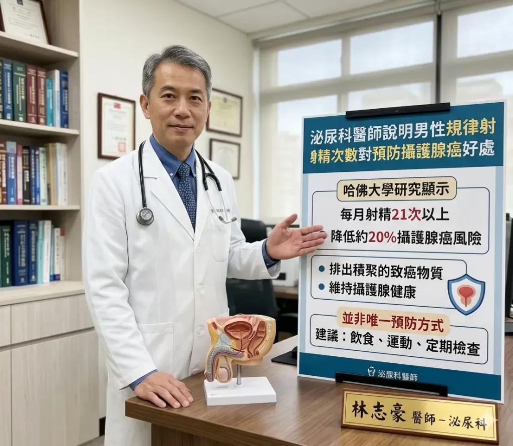 泌尿科醫師說明男性規律射精次數對預防攝護腺癌好處