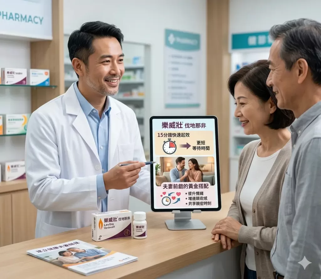 藥師說明樂威壯伐地那非15分鐘快速起效與夫妻前戲的黃金搭配