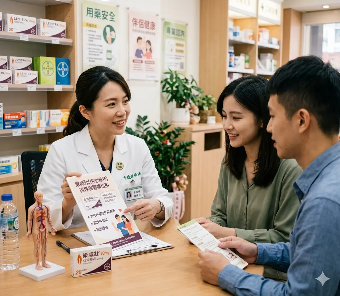 藥師說明樂威壯伐地那非與伴侶行房時的女性安全與衛教知識