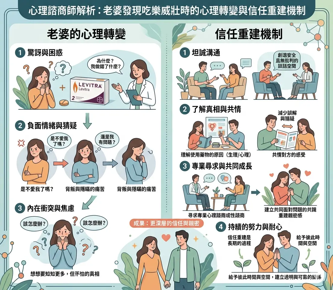 心理諮商師解析老婆發現吃樂威壯時的心理轉變與信任重建機製