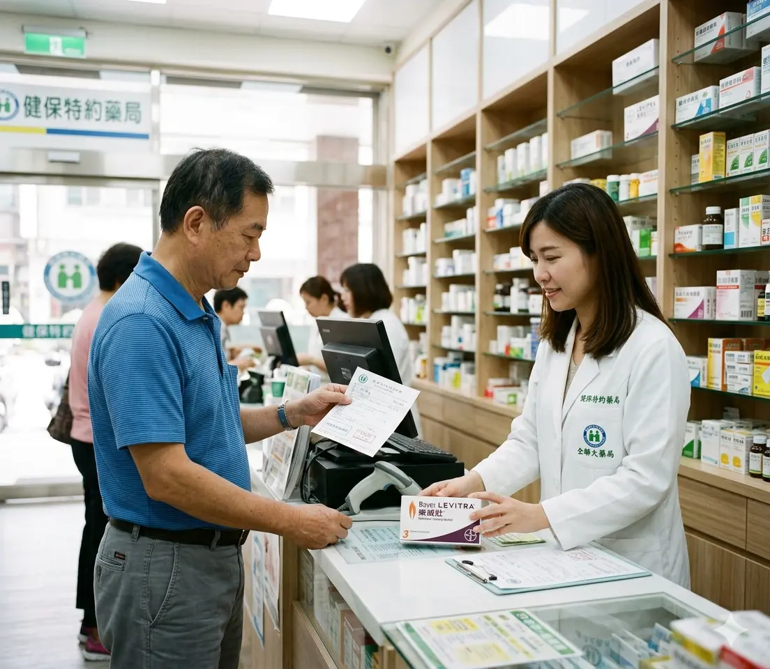 民眾攜帶處方籤至合法的實體健保特約藥局領取原廠樂威壯