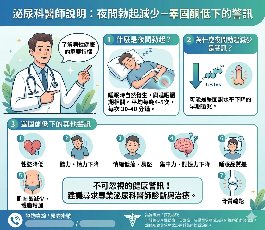 泌尿科醫師說明夜間勃起減少的睪固酮低下警訊