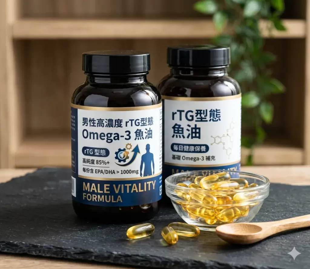 符合rTG型態與rTG高濃度Omega-3的男性魚油推薦保健品