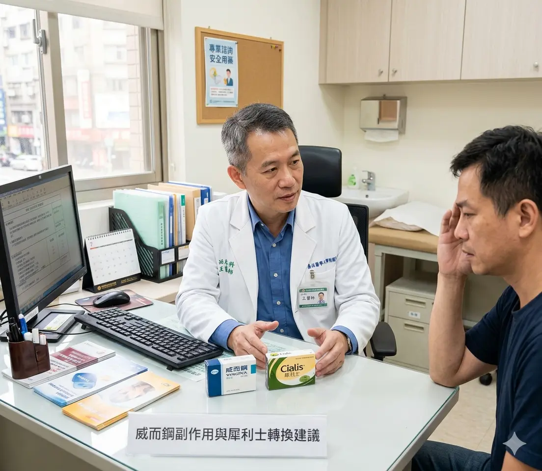 專業泌尿科醫師建議威而鋼頭痛患者如何安全轉換犀利士的醫療門診