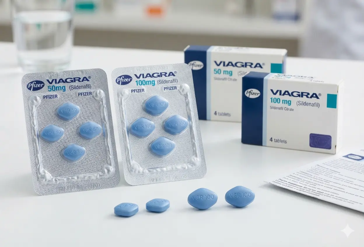 正品威而鋼西地那非50mg與100mg藥片外觀與包裝