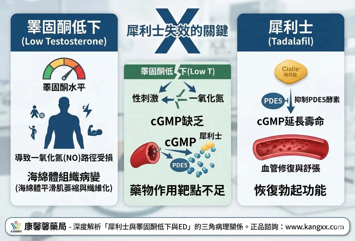 犀利士與睪固酮低下與ED