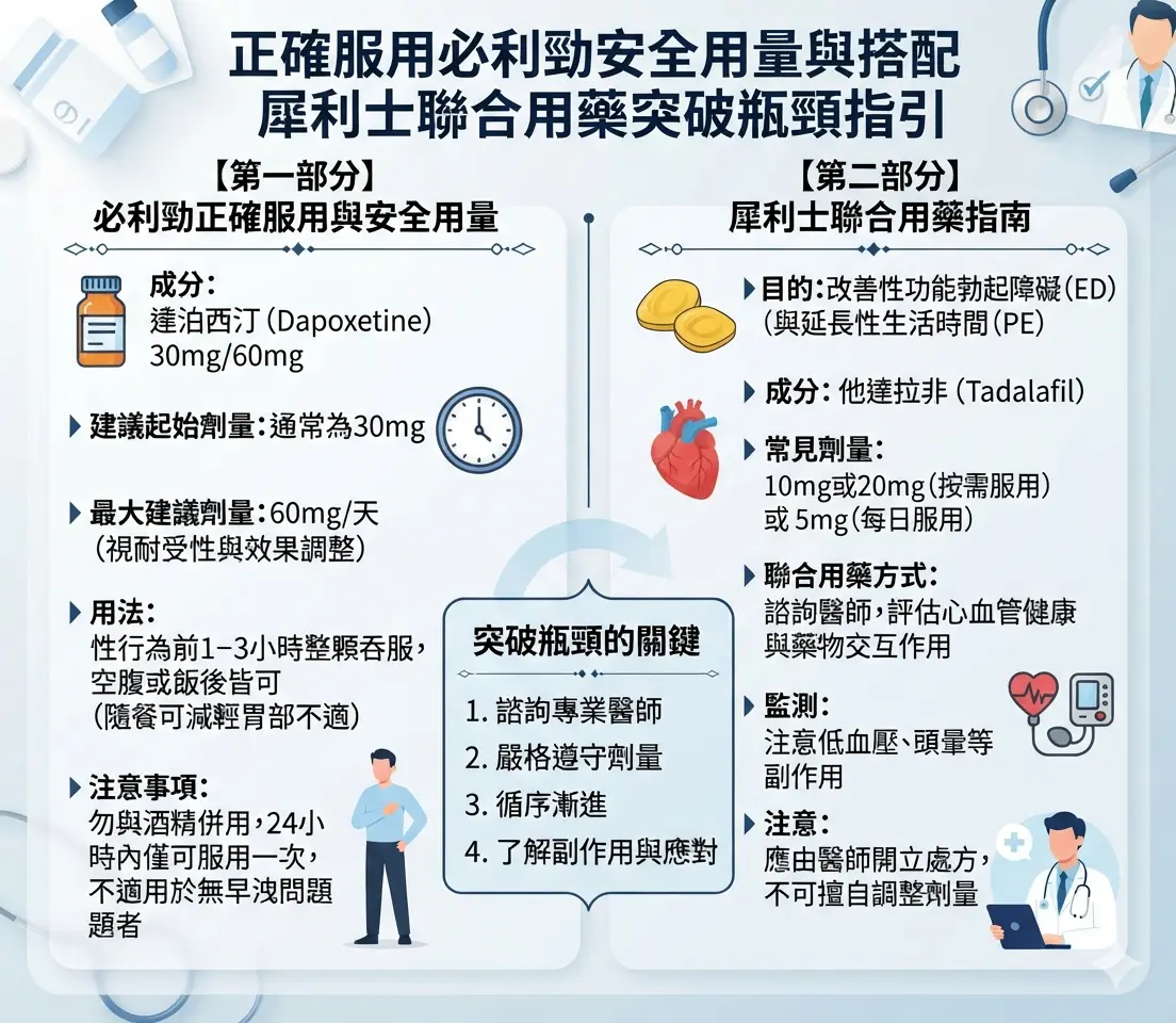 正確服用必利勁安全用量與搭配犀利士聯合用藥突破瓶頸指引