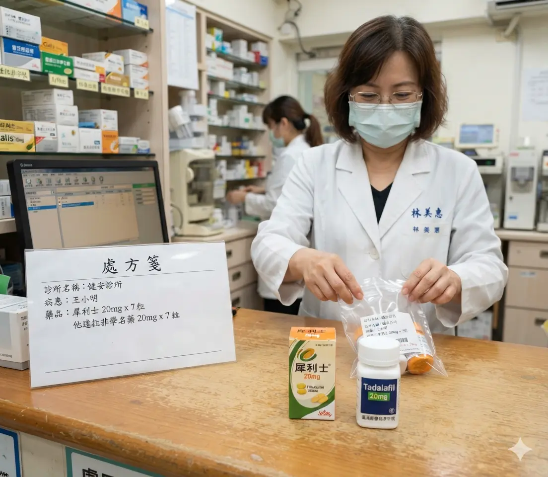 執業藥師憑處方箋調劑臺灣衛教核準之原廠犀利士與他達拉非學名藥