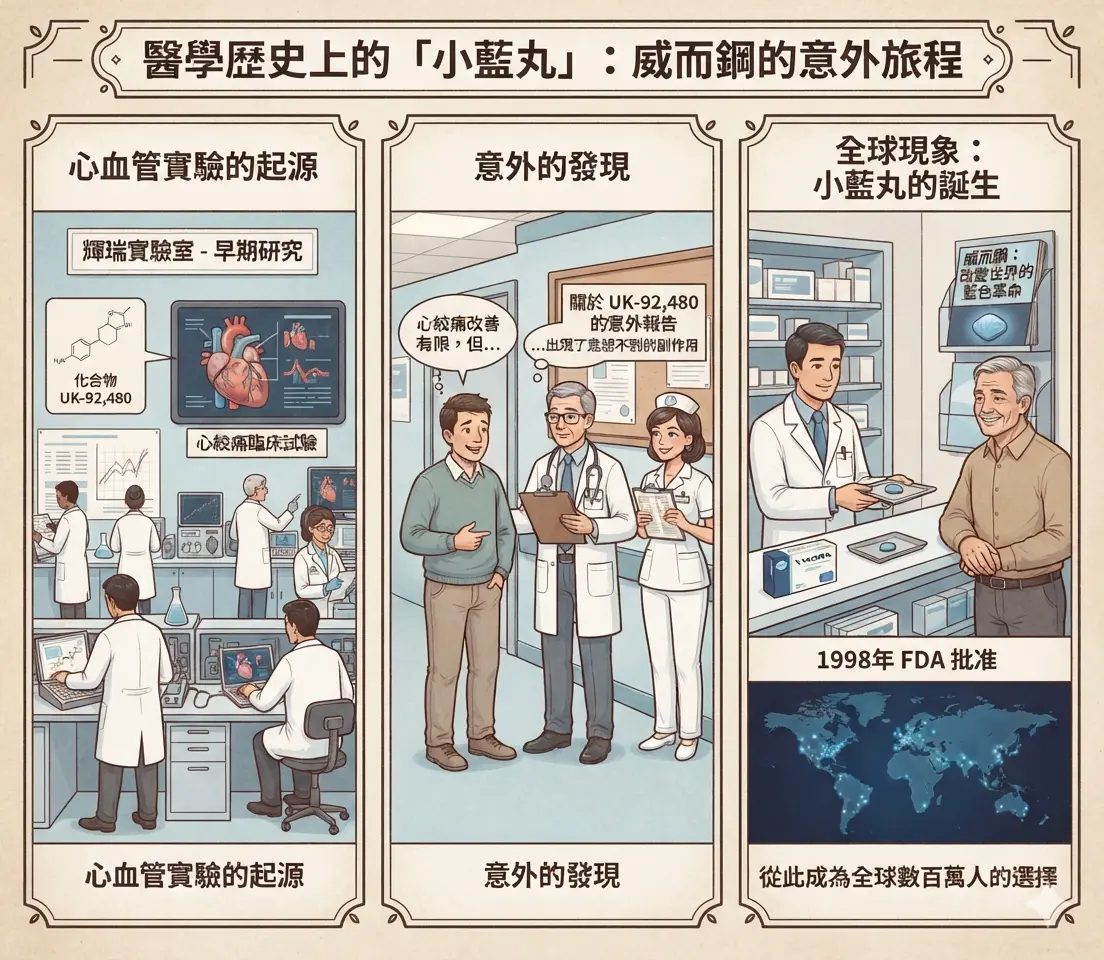 醫學歷史上威而鋼從心血管實驗到成為全球小藍丸的由來故事