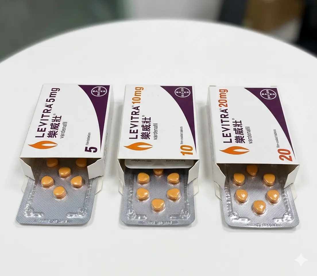 樂威壯Levitra原廠包裝與5mg 10mg 20mg三種劑量規格