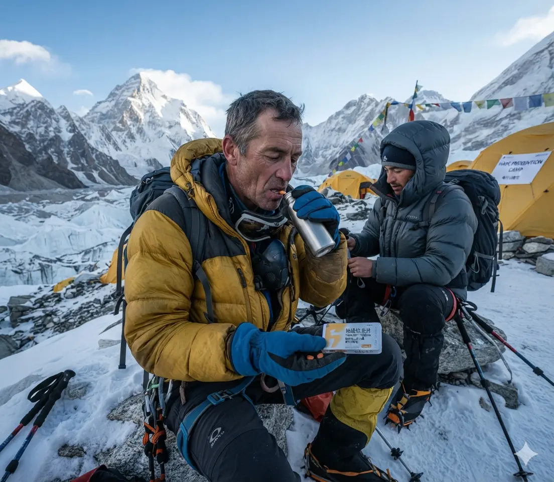 登山愛好者在雪山高海拔低氧環境下使用他達拉非藥物預防高山肺水腫