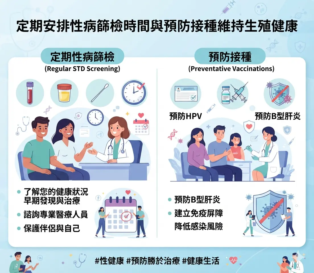 定期安排性病篩檢時間與預防接種維持生殖健康
