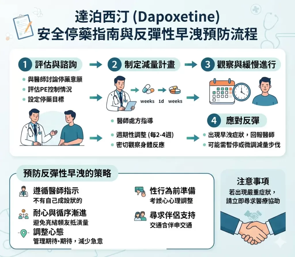 達泊西汀 Dapoxetine 安全停藥指南與反彈性早洩預防流程