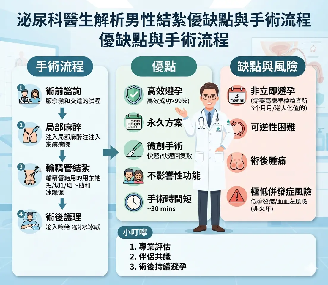 泌尿科醫生解析男性結紮優缺點與手術流程