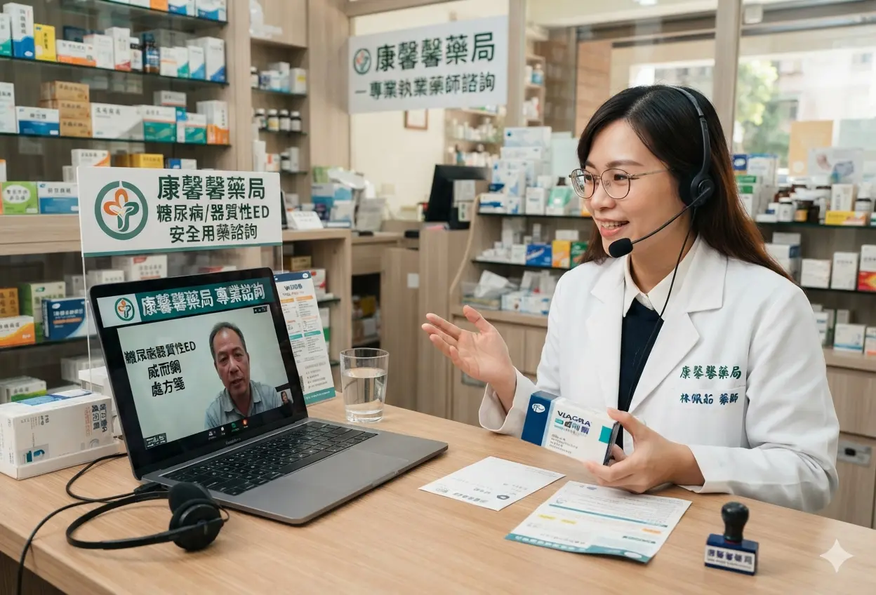 康馨馨藥局專業執業藥師提供糖尿病器質性ED威而鋼安全用藥處方箋線上諮詢