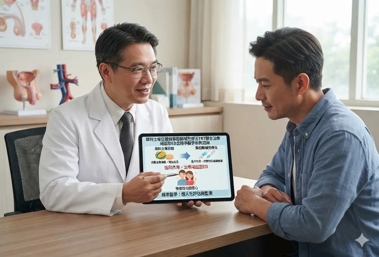 犀利士每日錠與睪固酮補充療法TRT聯合治療頑固型ED之精準醫學衛教諮詢